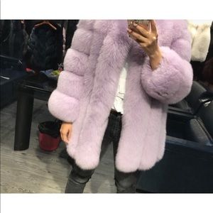 Lavender Fox fur jacket, soft REAL ROX FUR